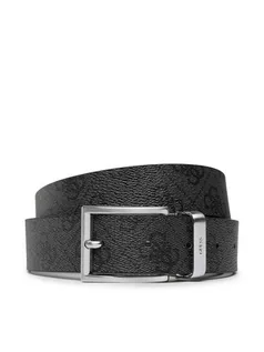 Paski - Guess Pasek Męski Vezzola Belts BM7543 LEA35 Szary - grafika 1