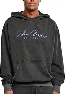 Urban Classics Męska bluza z kapturem Script Logo Hoody, czarna, M - Bluzy męskie - miniaturka - grafika 1