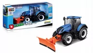 Samochody i pojazdy dla dzieci - NEW HOLLAND TRAKTOR PŁUG ŚNIEŻNY Bburago 18-44081 - miniaturka - grafika 1