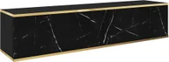 Szafki RTV - Wisząca szafka pod telewizor - Nowoczesny design z funkcją otwierania push-to-open. Kolor: czarny/marmurowy, czarny królewski, dł.: 135 cm, wys.: 30 cm, gł.: 32 cm. TV Lowboard, TV Board, TV Sideboard Hanging, wisząca szafka ścienna - miniaturka - grafika 1