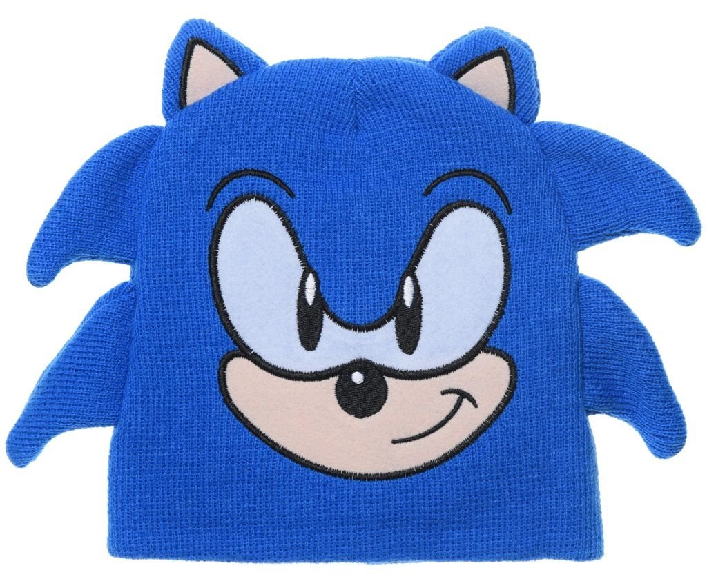 Kolorowa czapka zimowa dla dzieci, Sonic the Hedgehog, 3D, włókno akrylowe, kolor niebieski, rozmiar 54 cm