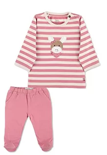 Bluzki dla niemowląt - Sterntaler Dziewczynka GOTS zestaw koszulka z długim rękawem i spodnie koszulka z długim rękawem, różowa, 56 - grafika 1