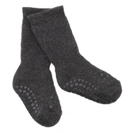 Skarpetki dla dzieci - GoBabyGo antypoślizgowe skarpetki do nauki chodzenia Dark Grey Melange 6 m+ - miniaturka - grafika 1