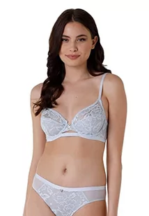 LOVABLE z fiszbinami rocznica koronki biustonosz, Niebieski, 36E Kobiety, niebieski, 30 - Biustonosze - miniaturka - grafika 1