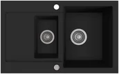 Zlewozmywaki - Zlewozmywak granitowy Kernau KGS H 6080 1,5B1D Deep Black - miniaturka - grafika 1
