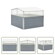 Szklarnie ogrodowe - The Living Store Szklarnia szara stal ocynkowana 100×100×85 cm - miniaturka - grafika 1