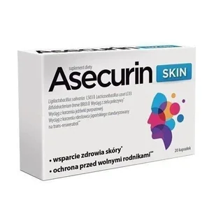 Suplement diety, Asecurin Skin na skórę, 20kaps. - Witaminy i minerały - miniaturka - grafika 1