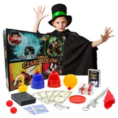 Zabawy w naśladowanie dorosłych - Mały MAGIK SZKOŁA CZARODZIEJÓW zestaw ILUZJONISTY dla dzieci 300 sztuczek - miniaturka - grafika 1
