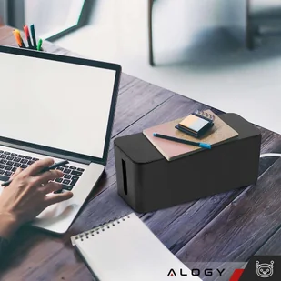 Organizer kabli biurkowy podłogowy pojemnik pudełko na kable listwy Alogy Box S 23cm Czarny - Pozostałe akcesoria do telefonów - miniaturka - grafika 5