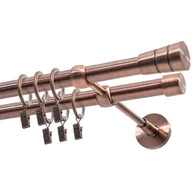 Karnisze - Karnisz DECASTYL Stożek z kółkami Podwójny 320 cm Miedziany - miniaturka - grafika 1