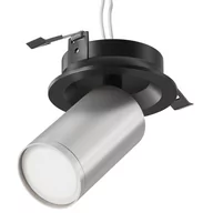 Lampy sufitowe - Sufitowy wpust Focus S C048CL-U-1BS Maytoni obrotowy czarny srebrny - miniaturka - grafika 1