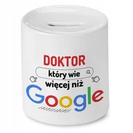 Skarbonki - Skarbonka Dla Doktora na Urodziny na Prezent z Nadrukiem ze Zdjęciem + Opakowanie na prezent (wzór 01) - miniaturka - grafika 1