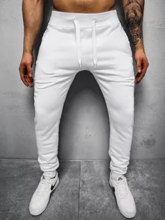 Spodnie sportowe męskie - Spodnie dresowe męskie białe OZONEE JS/XW01Z - Ozonee - grafika 1