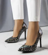 Półbuty damskie - Czarne lakierowane szpilki Ella-36 - miniaturka - grafika 1