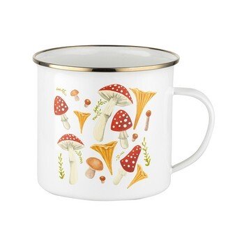 Kubek emaliowany prosty grzyby 12cm/1,25L Florina