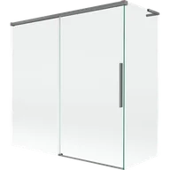 Parawany nawannowe - Mexen Rox L parawan nawannowy 2-skrzydłowy rozsuwany 160 + 75 x 150 cm, transparent, gun metal - 8C9L-160-075-95-00 - miniaturka - grafika 1