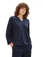 Koszulki i topy damskie - T-shirt damski z kapturem TOM TAILOR, 10668-niebieski kapitan nieba, XS - miniaturka - grafika 1