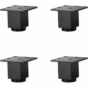 Zawiasy, okucia i inne akcesoria - sztuki (czarne, 5 cm/2 cale) regulowane na wysokość aluminiowe nogi meblowe, nogi do stolika kawowego, nogi do szafek łazienkowych - miniaturka - grafika 1