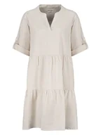 Sukienki - Fresh Made Sukienka w kolorze beżowo-białym - miniaturka - grafika 1