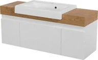 Szafki łazienkowe - Szafka łazienkowa biała 120 cm CASSINI z umywalką - miniaturka - grafika 1