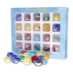Zestaw Kryształów 20 Kamieni Aura Kolekcja Kolorowe Kamyki Tęczowe Połysk - Czasopisma - miniaturka - grafika 1