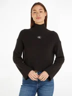 Swetry damskie - Calvin Klein Sweter w kolorze czarnym - miniaturka - grafika 1