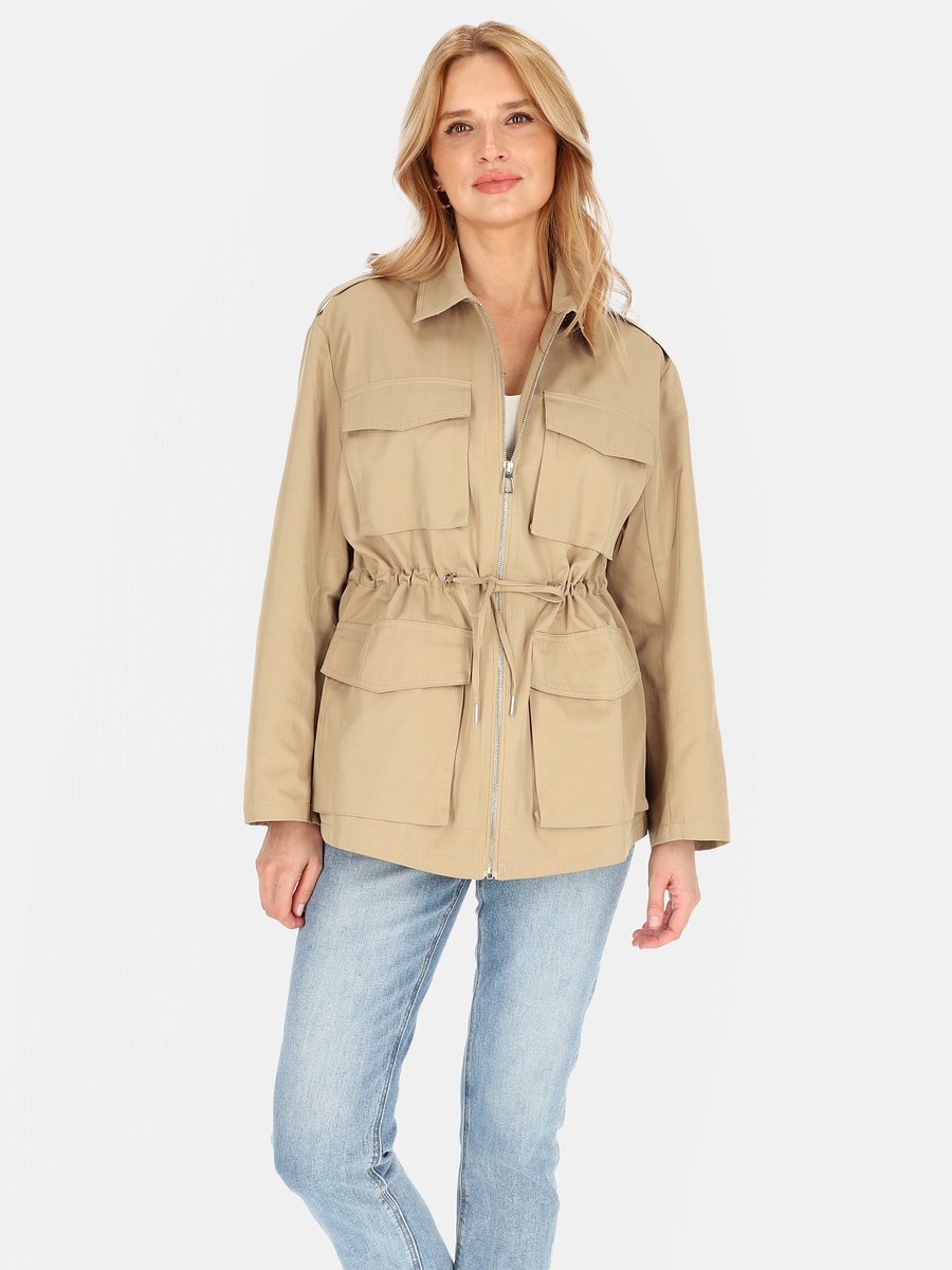 PRZEJŚCIOWA KURTKA DAMSKA ZE ŚCIĄGACZEM W TALII