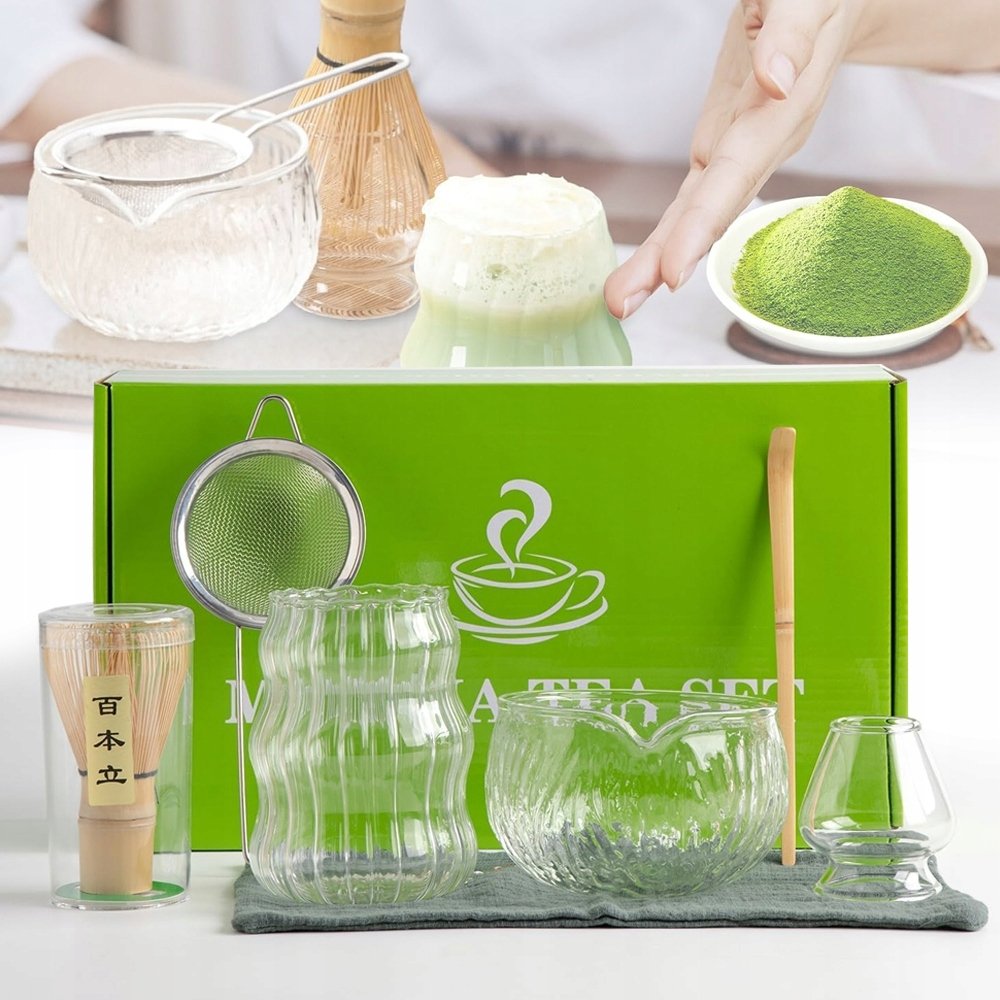 Zestaw Prezentowy Do Matchy Zestaw Do Robienia Matchy Sitko Łyżeczka 7SZT