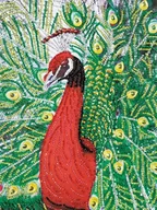 Malowanie po numerach - Norimpex Diamentowa mozaika Mandala 7D Paw 40x30cm 1006621 - miniaturka - grafika 1