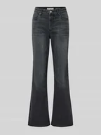 Spodnie damskie - Jeansy z wysokim stanem o rozkloszowanym kroju z mieszanki bawełny model ‘KIRUNA’ - miniaturka - grafika 1