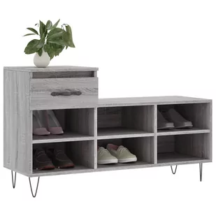 Szafka na buty, szary dąb sonoma, 102x36x60 cm Lumarko! - Szafki na buty - miniaturka - grafika 4
