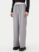 Spodnie damskie - Noisy May Spodnie materiałowe Alva 27033258 Szary Straight Fit - miniaturka - grafika 1