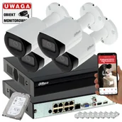 Zestawy do monitoringu - Monitoring podwórka 4 kamery IP Dahua 4MPx IPC-HFW2431S-S-0280B-S2 Starlight Analiza IVS - miniaturka - grafika 1