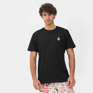 Koszulki sportowe męskie - Męski t-shirt z nadrukiem Volcom Iconic Stone - czarny - VOLCOM - grafika 1