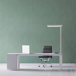 Lampa stołowa LED MAULjaval, biała, podstawa zaciskowa - Lampy stojące - miniaturka - grafika 1