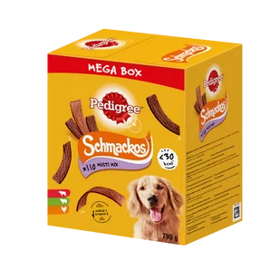 Pedigree PEDIGREE Mega Box SchmackosTM karma uzupełniająca dla dorosłych psów o smaku Wołowiny Jagnięciny i Drobiu) 790g 54091-uniw - Przysmaki dla psów - miniaturka - grafika 1