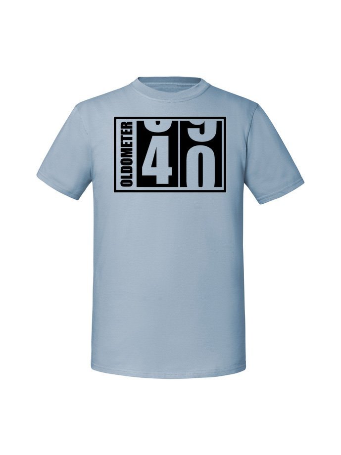 Męska koszulka z nadrukiem - 40 OLDOMETER 40 Mineralny Błękit XXL