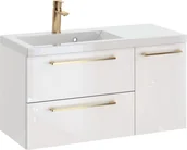 Szafki łazienkowe - Szafka z Umywalką ROSEN 90 cm - Uchwyt Złoty - miniaturka - grafika 1
