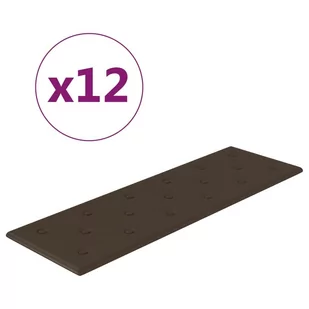 vidaXL Panele ścienne, 12 szt., brązowe, 90x30 cm, sztuczna skóra 344008 - Panele ścienne i boazeria - miniaturka - grafika 3