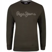 Bluzy męskie - PEPE JEANS OCIEPLANA BLUZA MĘSKA RYAN ZIELONA r.M - miniaturka - grafika 1