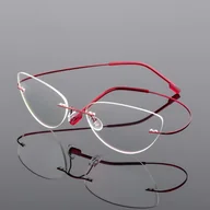 Okulary korekcyjne, oprawki, szkła - Bezramkowe damskie okulary bordowe z filtrem antyrefleksyjnym SCH-503 - miniaturka - grafika 1