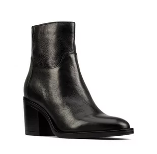 Clarks Mascarpone 2 Go [Black Leather] - Rozmiar 42 - Botki damskie - miniaturka - grafika 1