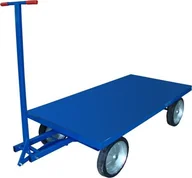 Wózki magazynowe - WiZ Wózek platformowy. Platforma z blachy 3mm. Wym. 1000x2000mm Koła: Pełne - miniaturka - grafika 1