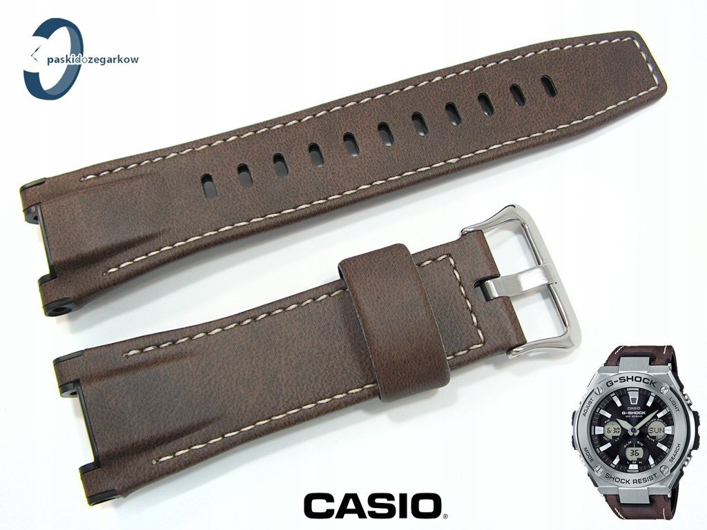 Pasek G-Shock GST-S130 GST-W130 GST-S130L brązowy skórzany