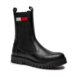 Tommy Jeans Skórzane sztyblety - Sztyblety damskie - miniaturka - grafika 1