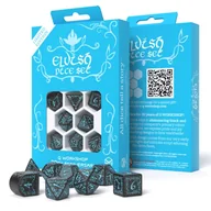 Akcesoria do gier planszowych - Elvish Dice Set, kostki, turkusowe, błyszczące czarne Q-Workshop - gra - miniaturka - grafika 1