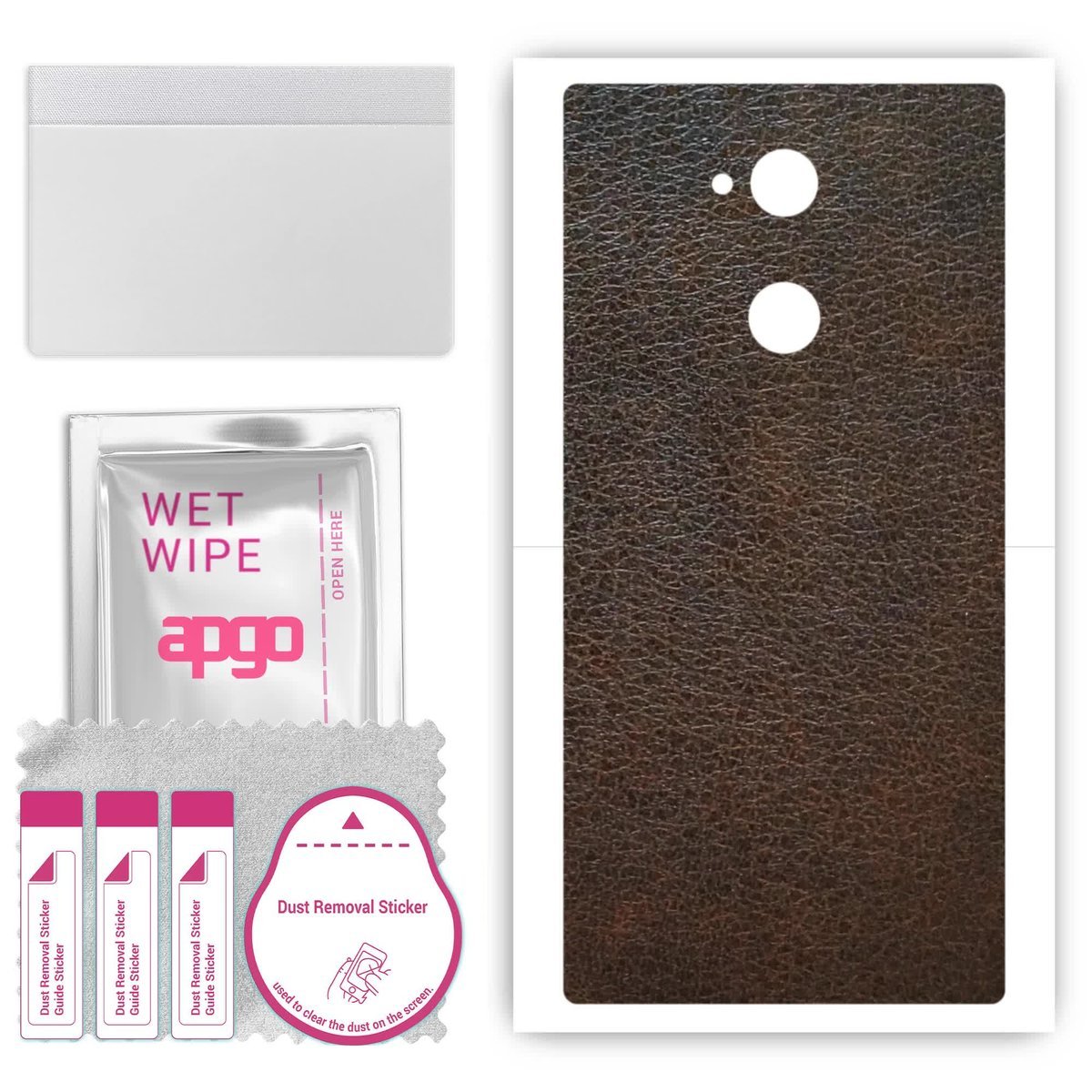 Folia naklejka skórka strukturalna na TYŁ do Sony Xperia XA2 - Skóra Brązowa - apgo SKINS