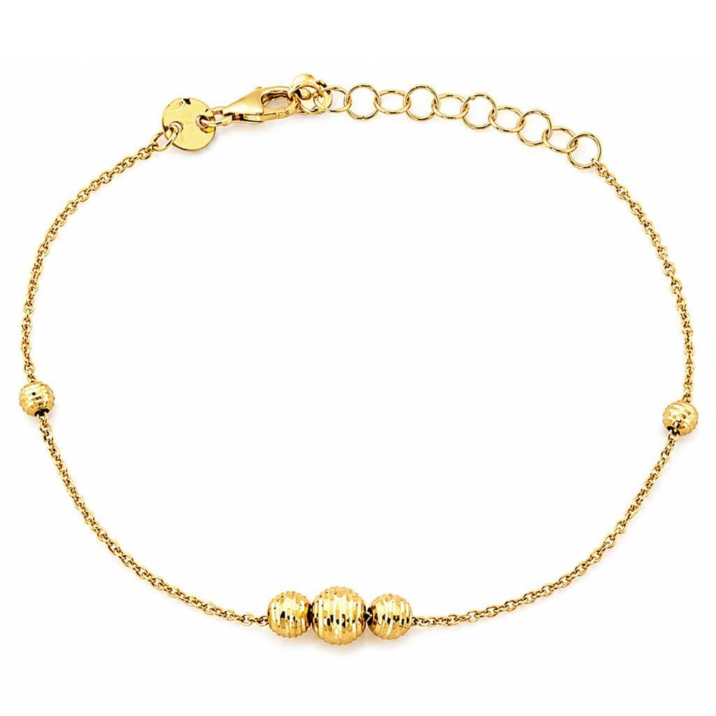 Bransoleta złota Au 585 z diamentowanymi kulkami BR6745