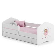 Łóżka dla dzieci i młodzieży - Łóżko dziecięce FALA z szufladą i barierką 140x70 Dziewczynka ze skrzydełkami - miniaturka - grafika 1