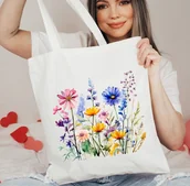 Torby i wózki na zakupy - Torba na zakupy SHOPPER BAWEŁNIANY polnekwiaty7 - miniaturka - grafika 1